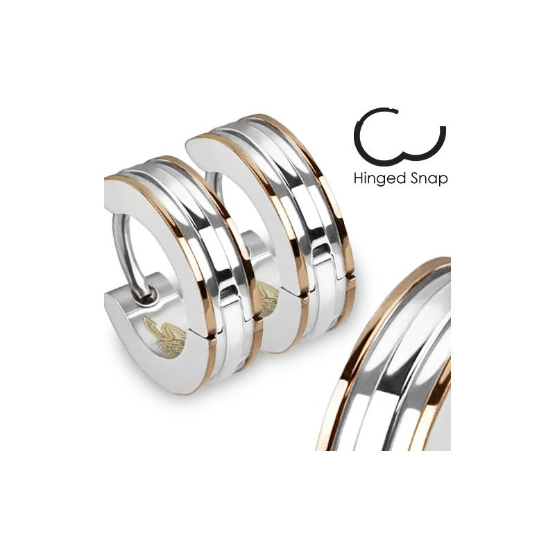 Boucle anneau oreille avec lignes café Cad Bijoux6,85 €