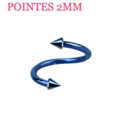 Piercing spirale 8mm bleu et pointes 2mm Sij Piercing oreille4,60 €