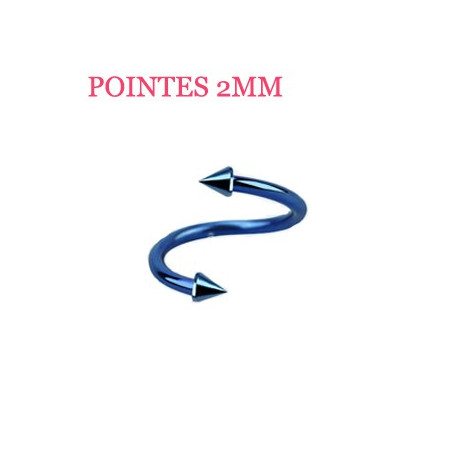 Piercing spirale 8mm bleu et pointes 2mm Sij Piercing oreille4,60 €