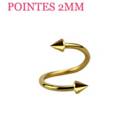 Piercing spirale 10mm doré et pointes 2mm Suxaz Piercing oreille4,60 €
