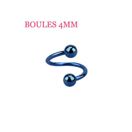 Piercing spirale 10mm bleu et boules 4mm Naso Piercing oreille4,60 €