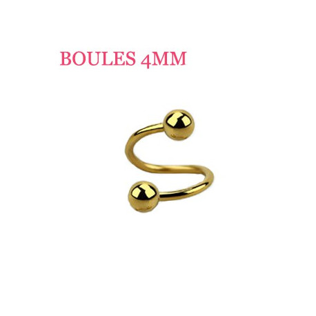 Piercing spirale 10mm doré et boules 4mm Skot Piercing oreille4,60 €