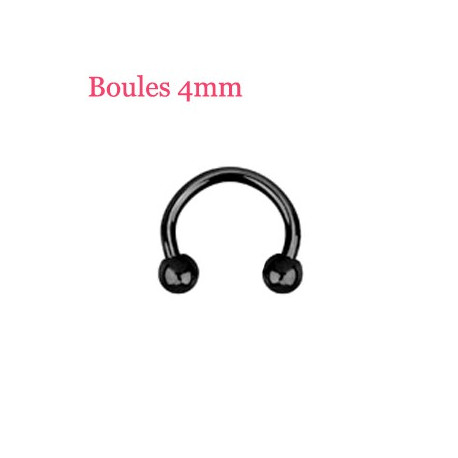 Piercing fer à cheval 10mm boules noire Qaz Piercing oreille4,60 €