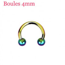 Piercing fer à cheval 12mm boules arc en ciel Piercing oreille4,60 €