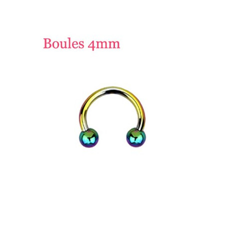 Piercing fer à cheval 12mm boules arc en ciel Piercing oreille4,60 €