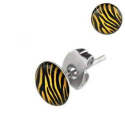 Puces d'oreilles motif zébré jaune Dye Bijoux3,30 €