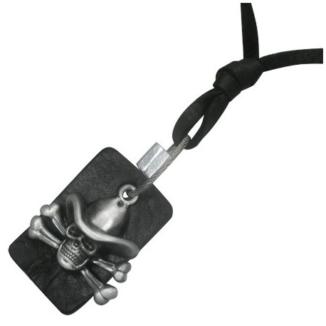 Pendentif tête de mort en étain avec cordon cuir Bijoux7,30 €