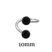 Piercing spirale 10mm avec boules noire 4mm Cuy Piercing oreille2,20 €