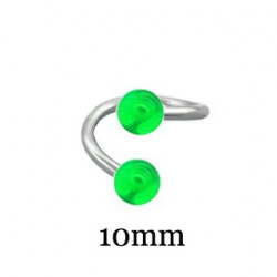 Piercing spirale 10mm avec boules verte 4mm Caz Piercing oreille2,20 €