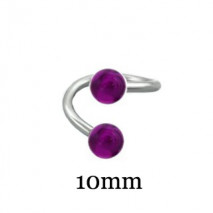 Piercing spirale 10mm et boules violette 4mm Jat Piercing oreille2,20 €
