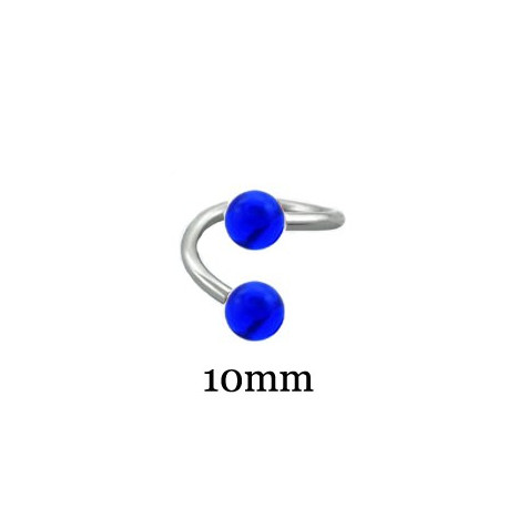 Piercing spirale 10mm et boules bleu 4mm Joy Piercing oreille2,20 €