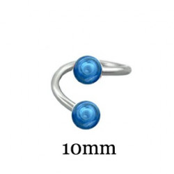 Piercing spirale 10mm et boules bleu clair 4mm Was Piercing oreille2,20 €