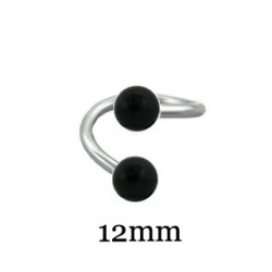 Piercing spirale 12mm et boules 4mm noire Cate Piercing oreille2,20 €