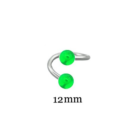 Piercing spirale 12mm et boules 4mm verte haaz Piercing oreille2,20 €