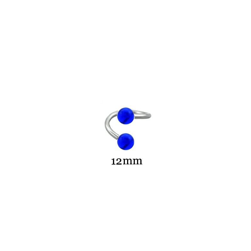 Piercing spirale 12mm et boules 4mm bleu Jadz Piercing oreille2,20 €