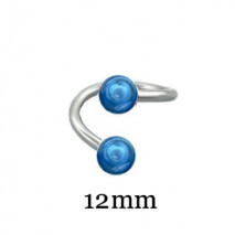 Piercing spirale 12mm et boules 4mm bleu clair Wati Piercing oreille2,20 €
