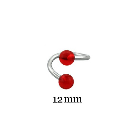 Piercing spirale 12mm et boules 4mm rouge Fojy Piercing oreille2,20 €