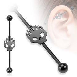Piercing industriel 38mm tête noire en flammes Piercing oreille5,49 €
