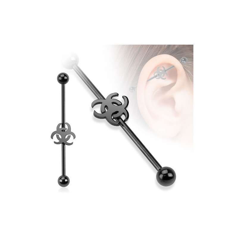 Piercing arcade 8 mm anodisé rose