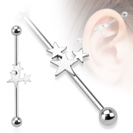 Piercing industriel 38mm avec des étoiles en acier Hao Piercing oreille4,80 €