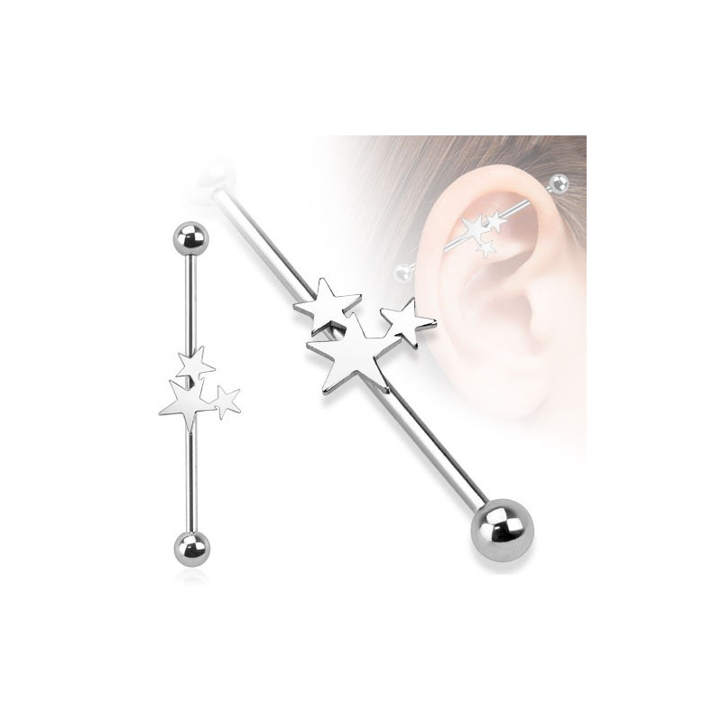 Piercing industriel 38mm avec des étoiles en acier Hao Piercing oreille4,80 €