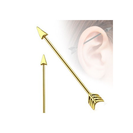 Piercing industriel 38mm doré flèche Dyrom Piercing oreille5,90 €