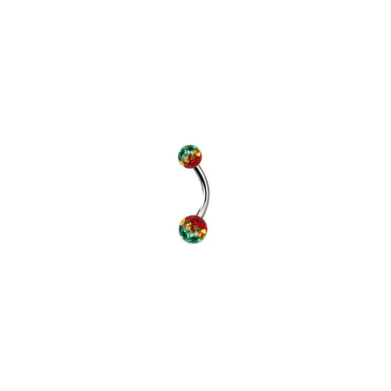 Piercing arcade 10mm avec boules rasta Lytu Piercing arcade10,49 €