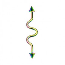 Piercing industriel 38mm zigzag arc en ciel Pytza Piercing oreille4,99 €