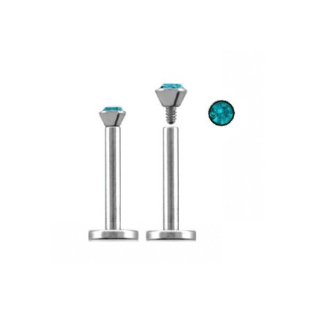 Piercing labret lèvre 10mm bleu zircon Zuj Piercing labret3,60 €