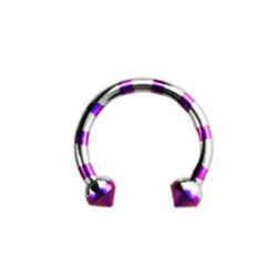 Piercing fer à cheval 10mm strié gris violet Gasy Piercing oreille5,45 €