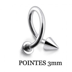 Piercing spirale 10 x 1,2mm pointes 3mm Koy Piercing oreille2,90 €