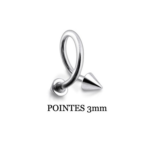 Piercing spirale 10 x 1,2mm pointes 3mm Koy Piercing oreille2,90 €