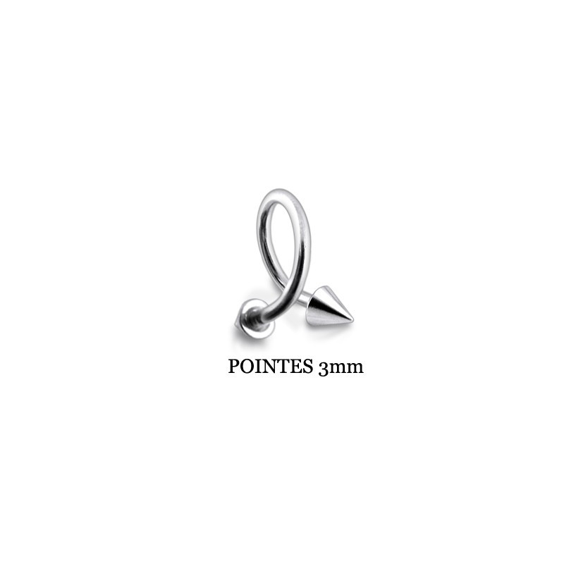 Piercing spirale 10 x 1,2mm pointes 3mm Koy Piercing oreille2,90 €