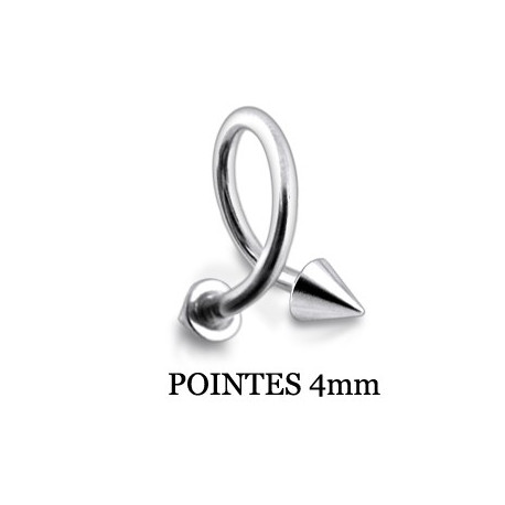 Piercing spirale 10 x 1,6mm pointes 4mm Kay Piercing oreille2,90 €
