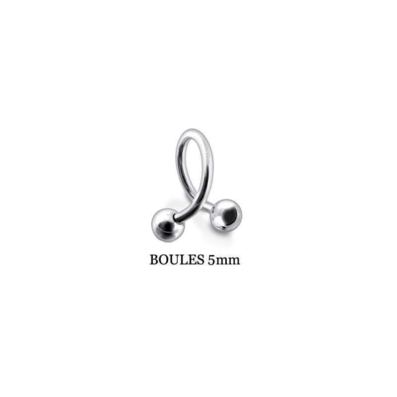 Piercing spirale 8 x 1,6mm boules 5mm Fuz Piercing oreille2,90 €