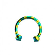 Piercing fer à cheval 8mm strié bleu doré Nujo Piercing oreille5,25 €