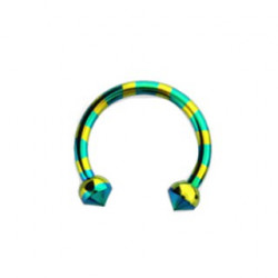 Piercing fer à cheval 8mm strié bleu doré Nujo Piercing oreille5,25 €