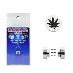 Faux piercing plug aimanté avec une feuille de cannabis Faux piercing4,80 €
