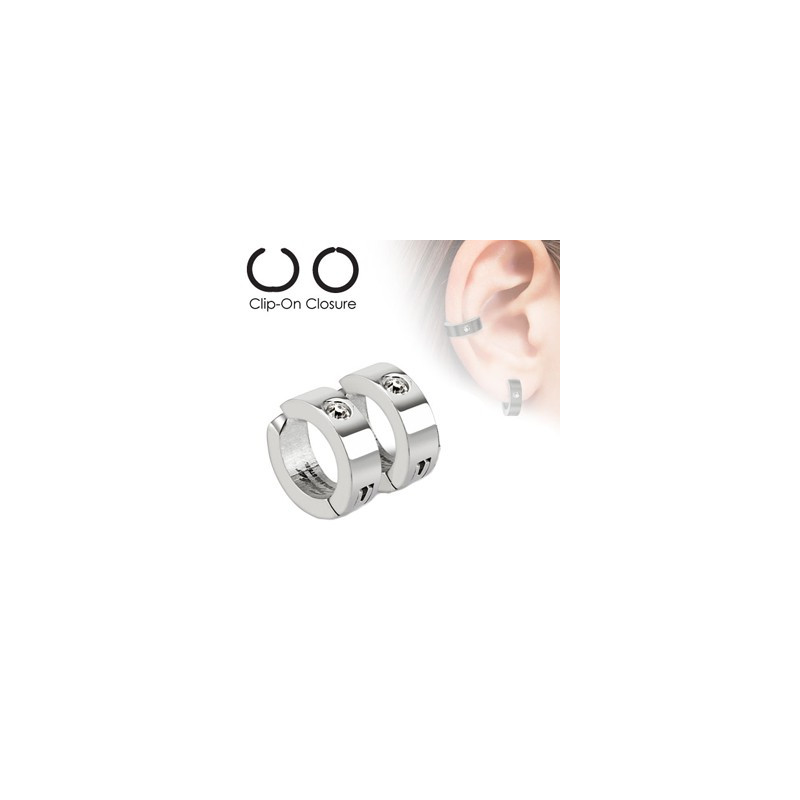 Faux anneau d'oreille acier et zirconium blanc Jaz Faux piercing6,60 €