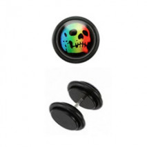 Faux piercing plug tête de mort arc en ciel Faux piercing3,30 €