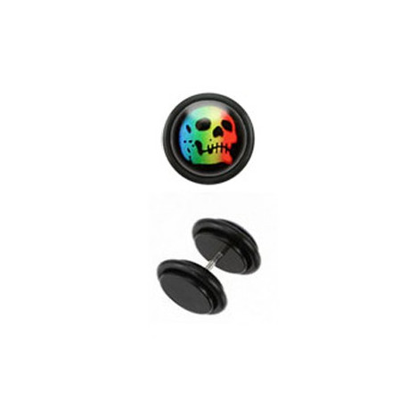 Faux piercing plug tête de mort arc en ciel Faux piercing3,30 €