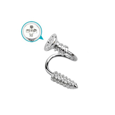 Piercing spirale 6 x 1,2mm vis acier Kula Piercing oreille4,99 €