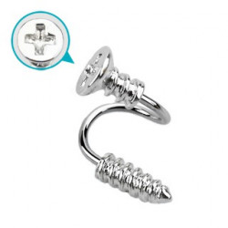 Piercing spirale 8 x 1,2mm vis acier Kopi Piercing oreille4,99 €