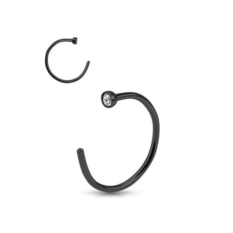 Faux piercing anneau 8 x 0,8mm noir et cristal Xaq Faux piercing3,60 €