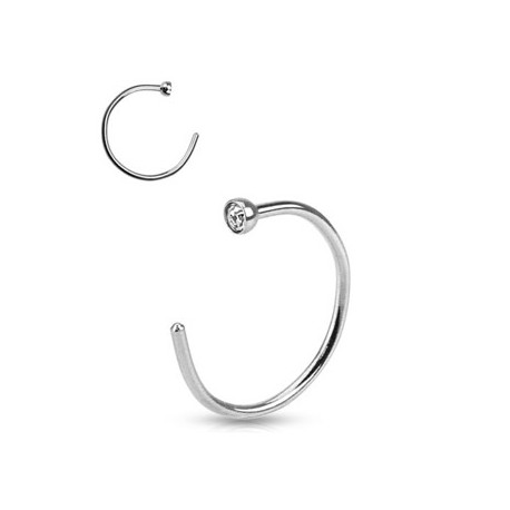 Faux piercing anneau 10 x 0,8mm acier et cristal Xak Faux piercing3,49 €