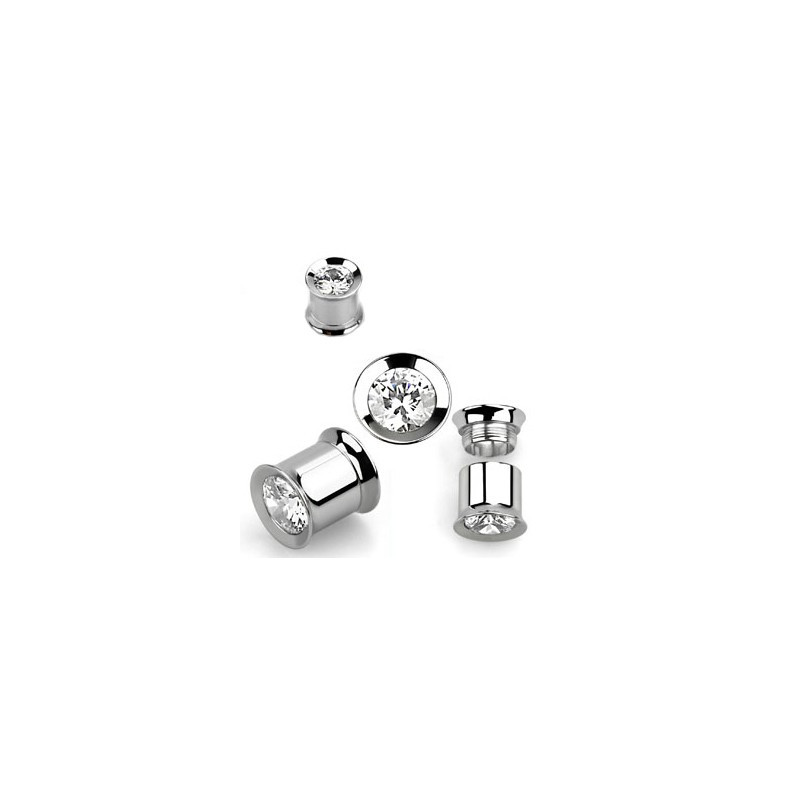 Piercing plug 5mm avec zirconium blanc Toly Piercing oreille4,99 €