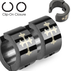 Faux anneau d'oreille noir avec une croix Keg Faux piercing6,60 €