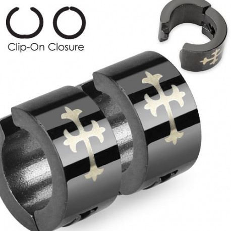 Faux anneau d'oreille noir avec une croix Keg Faux piercing6,60 €