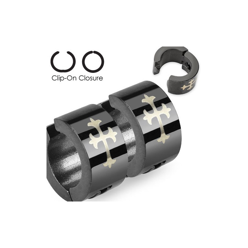 Faux anneau d'oreille noir avec une croix Keg Faux piercing6,60 €