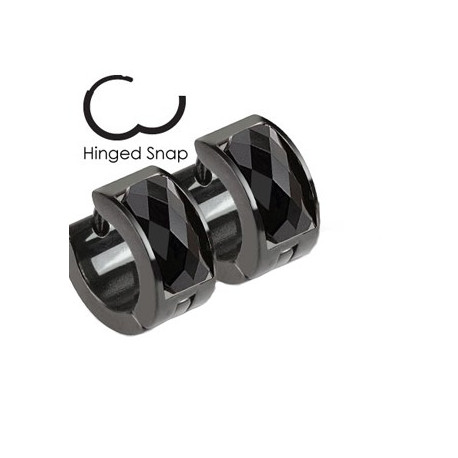 Boucle anneau cristal noir à facettes Cuw Bijoux6,85 €